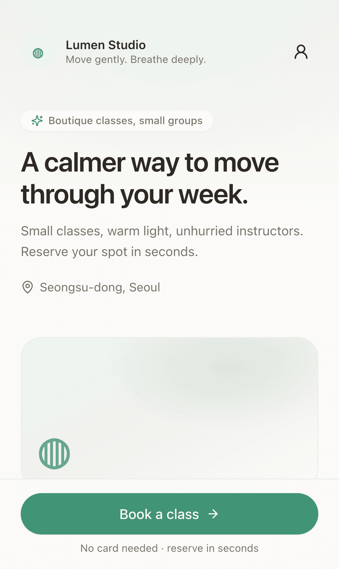 Studio Class Booking Platform, live product