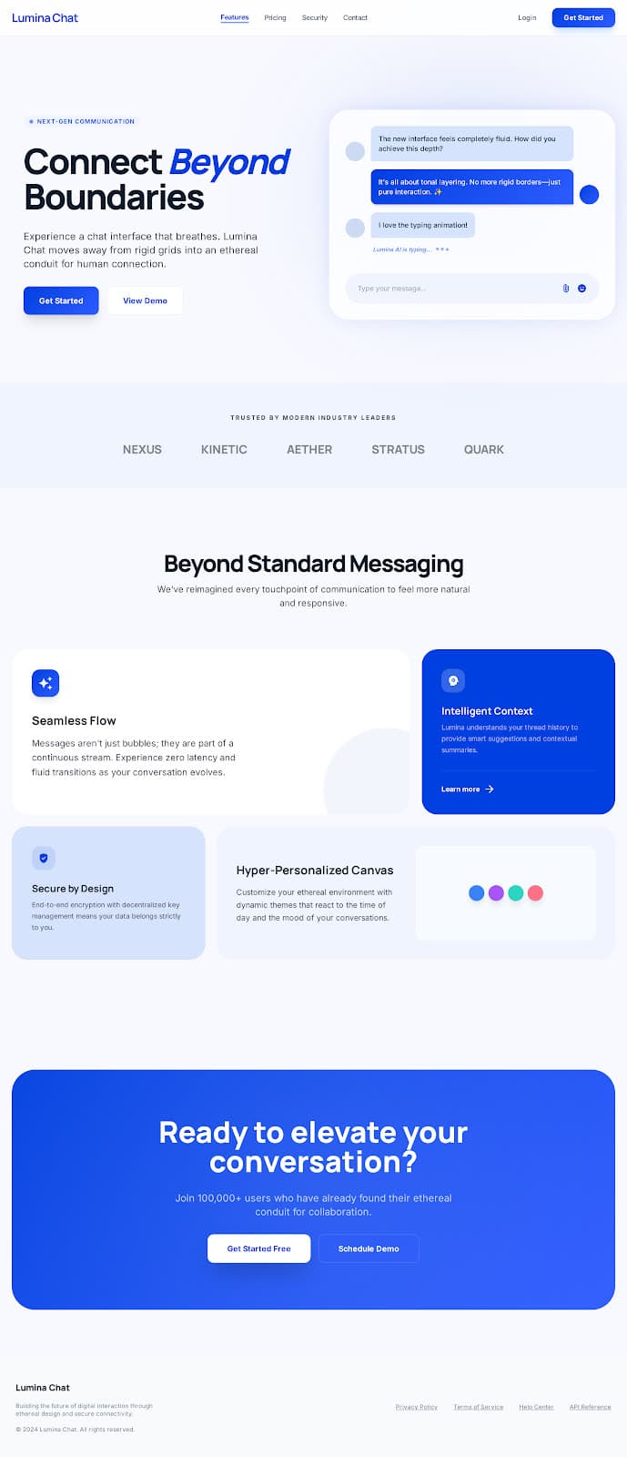 Product landing page